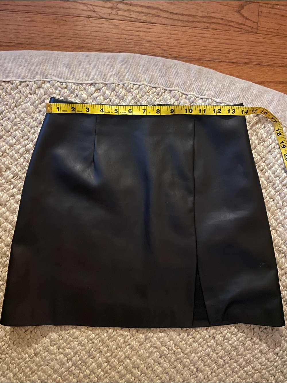 Anthropologie Black Faux Leather Mini Skirt - Picture 8 of 9